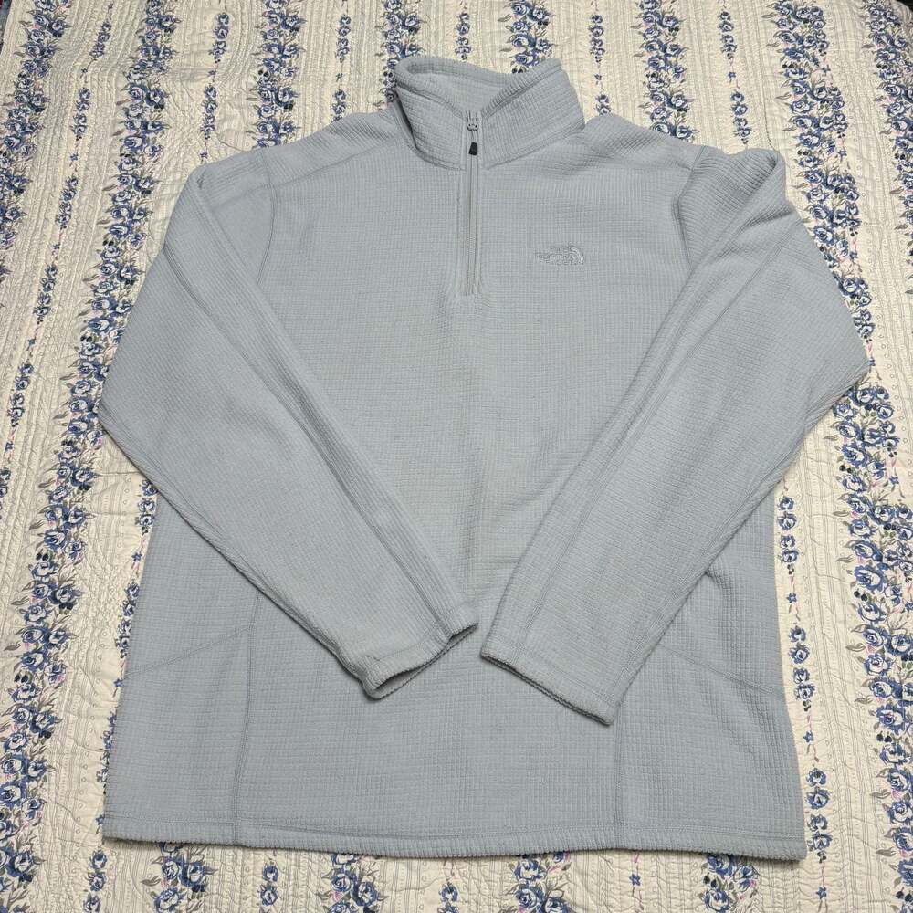 The North Face Waffle Knit 1/4 Zip Pullover Jacket Gray Men's Size Small